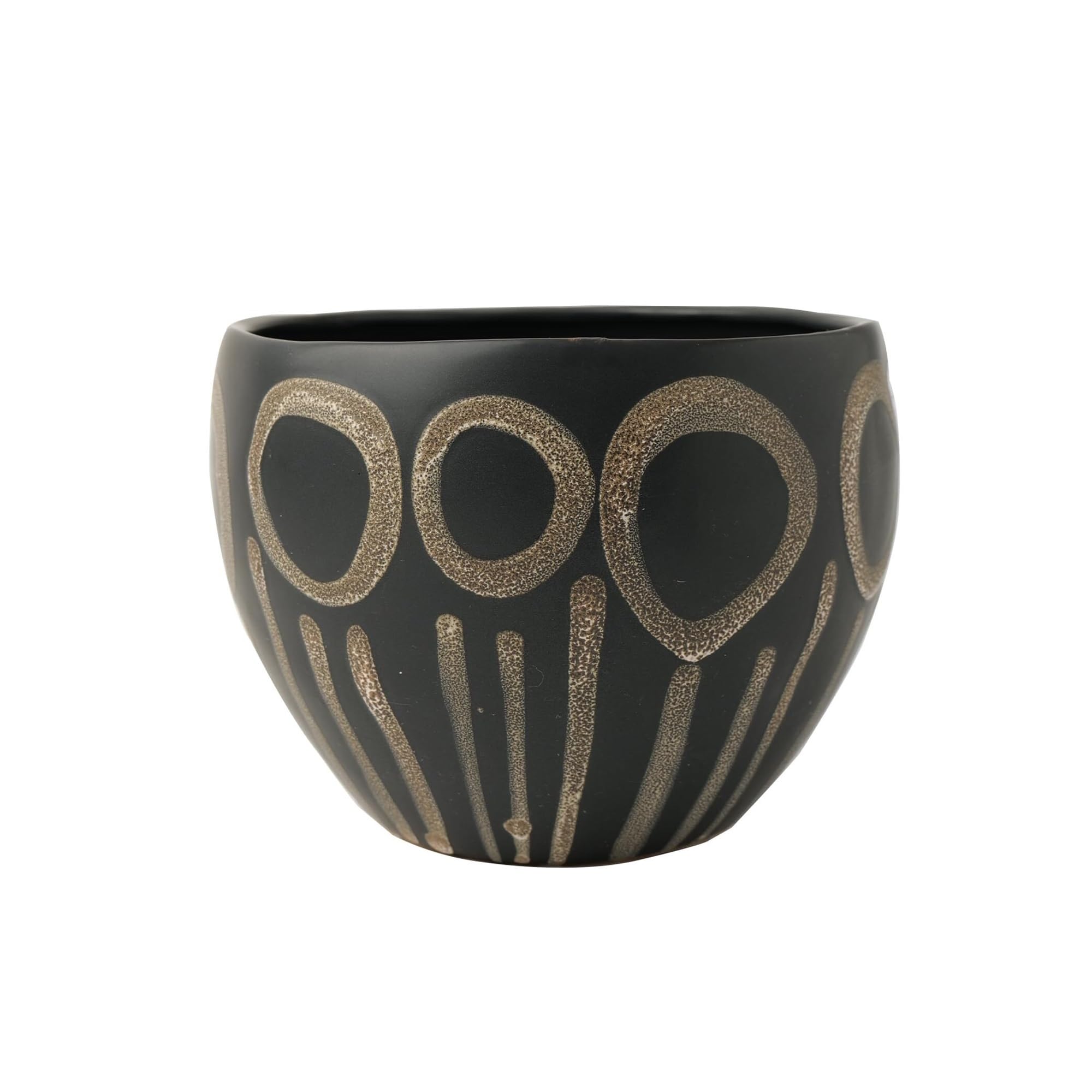 Donice ogrodowe Ceramiczna donica na rośliny odporna plamy, wewnątrz, zewnątrz, ręcznie malowany kwiat ozdobne