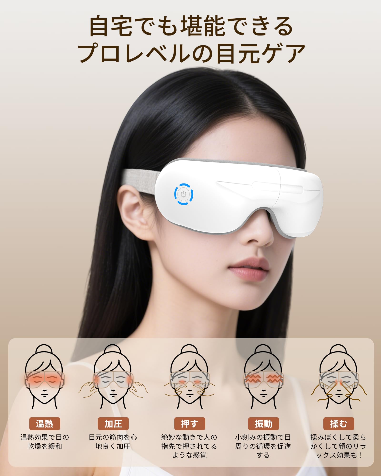 多周波振動 目元エステ 空気圧Bluetooth音楽 発熱 アイウォーマー Amazon | アイウォーマー 目元エステ アイケ「振動×空気圧×グラフェン