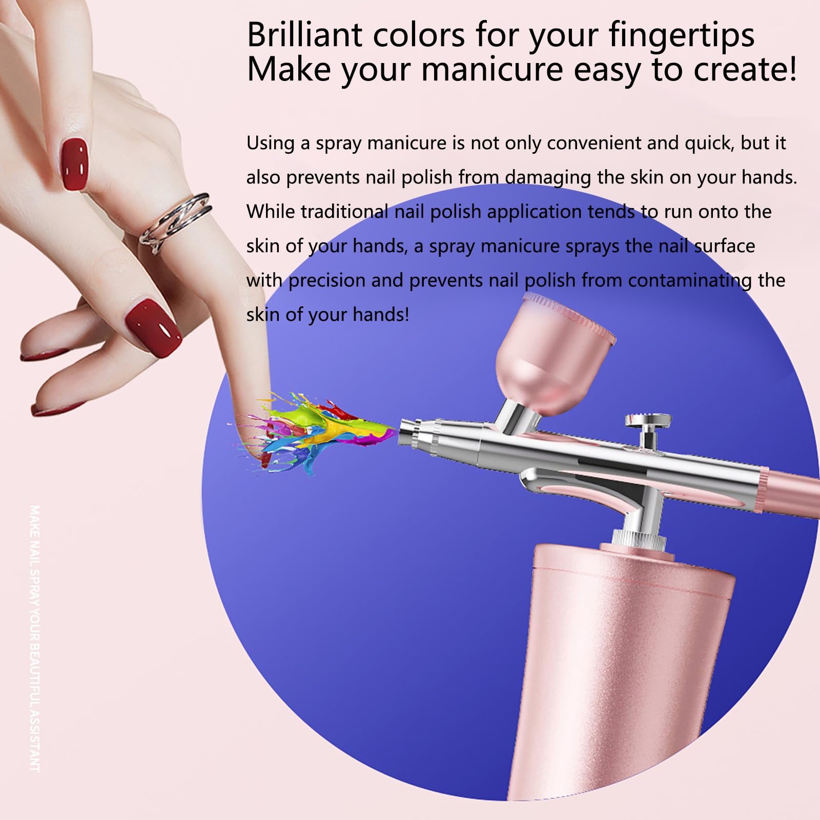 Holzsammlung Kabellose Airbrush Set,Tragbares Handheld Schnurloses Mini Wiederaufladbare Air Brush für Make-up, Kuchendekoration, Modellfärbung, Nagelkunst, Tattoos, und Gesichtsbemalung #029