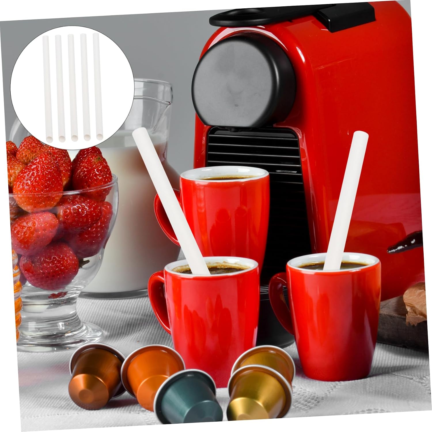 100 Pack Disposable Paper Drinking Straws Milk Tea Straws for Store Convenient