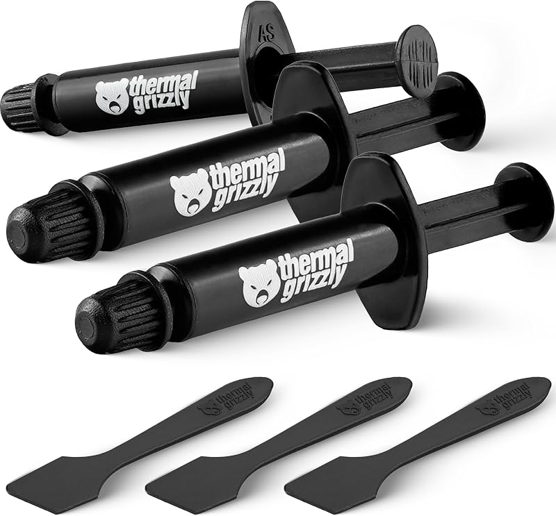 Thermal Grizzly Kryonaut - Paquete de 3, pasta térmica de CPU de alto rendimiento para enfriar todos los procesadores, tarjetas gráficas y disipadores de calor - Compuesto térmico para computadoras y consolas