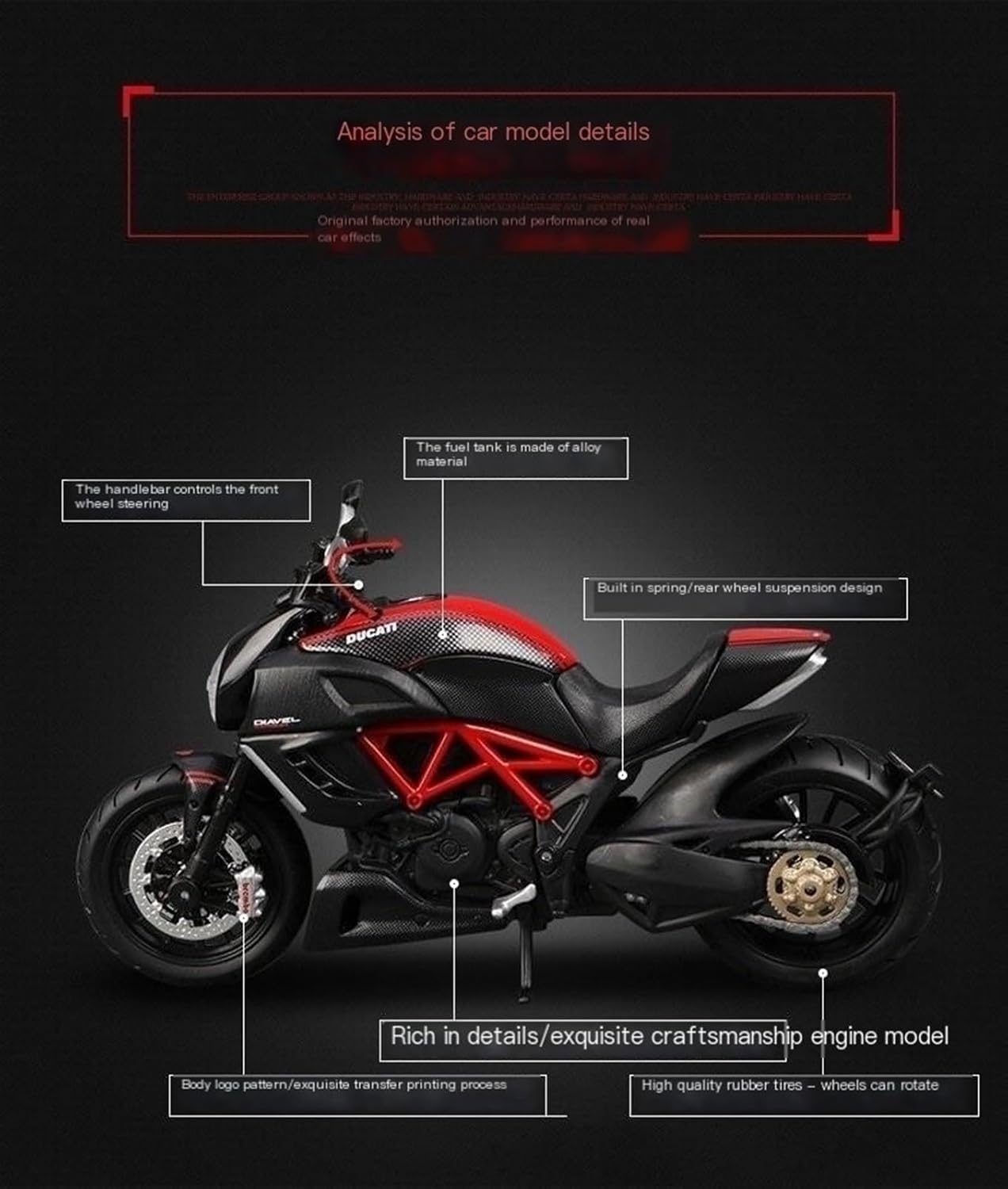 1:12 Simulation Model Motorcycle Model H2R(Honda CBR600RR)