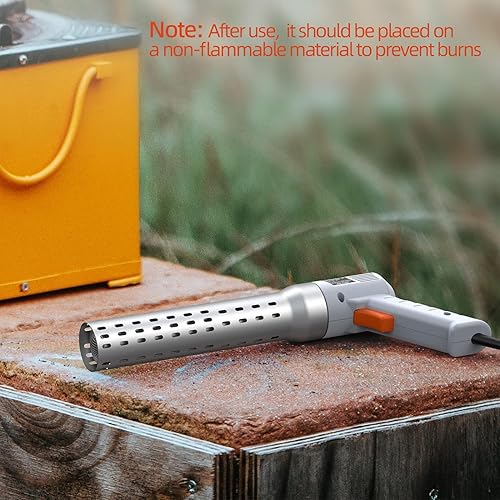 Miniatura 5 de Towallmark Arrancador de carbón eléctrico, arranque eléctrico de 2000 W, ahumador de barbacoa, arrancador de parrilla, aire calentado sin productos