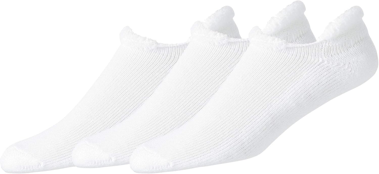FootJoy Women's ComfortSof RollTop 3Pack Socks White Size