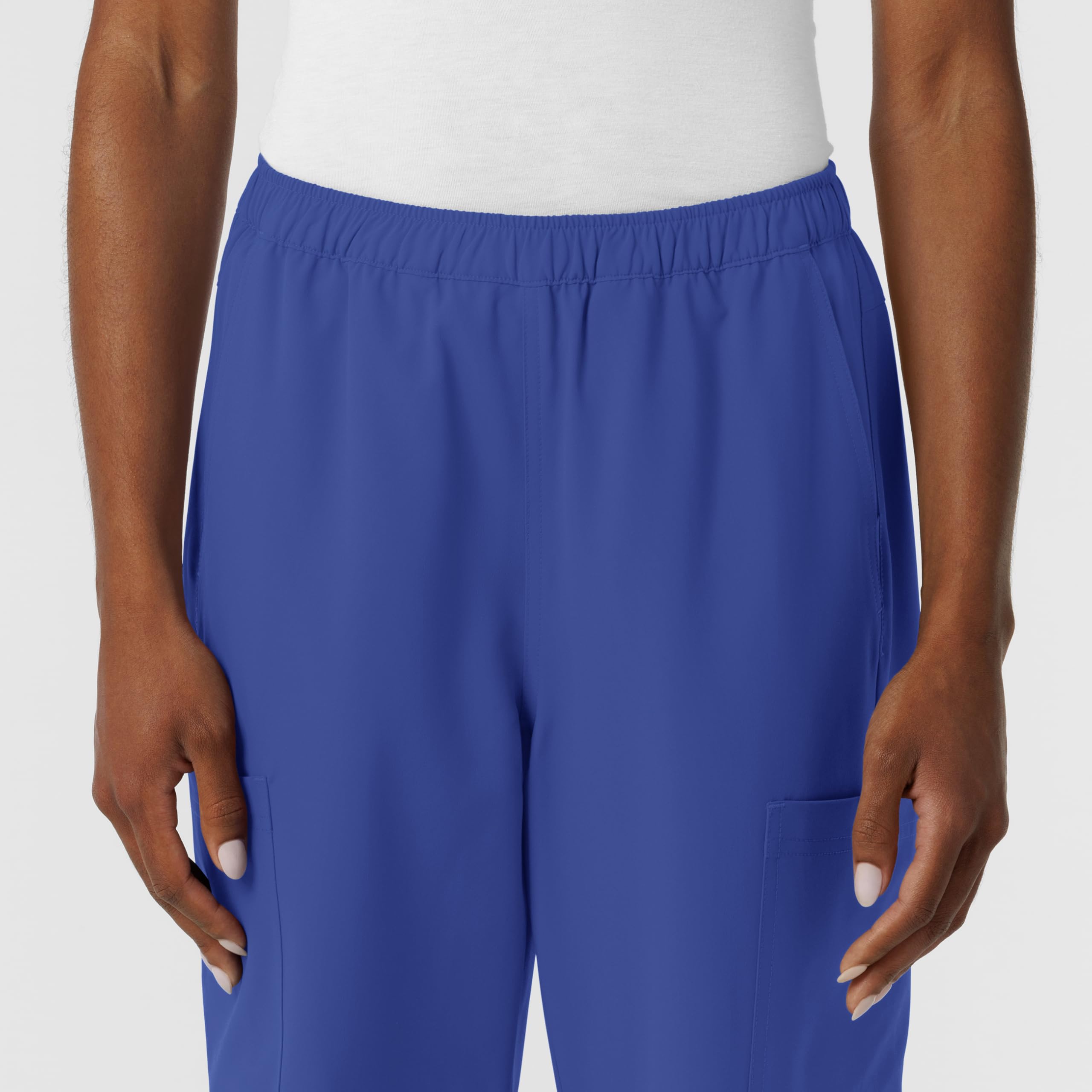 Wink NURTUR Scrubs for Women, Straight Leg Cargo Scrub Pant - Galaxy Blue, L Petite