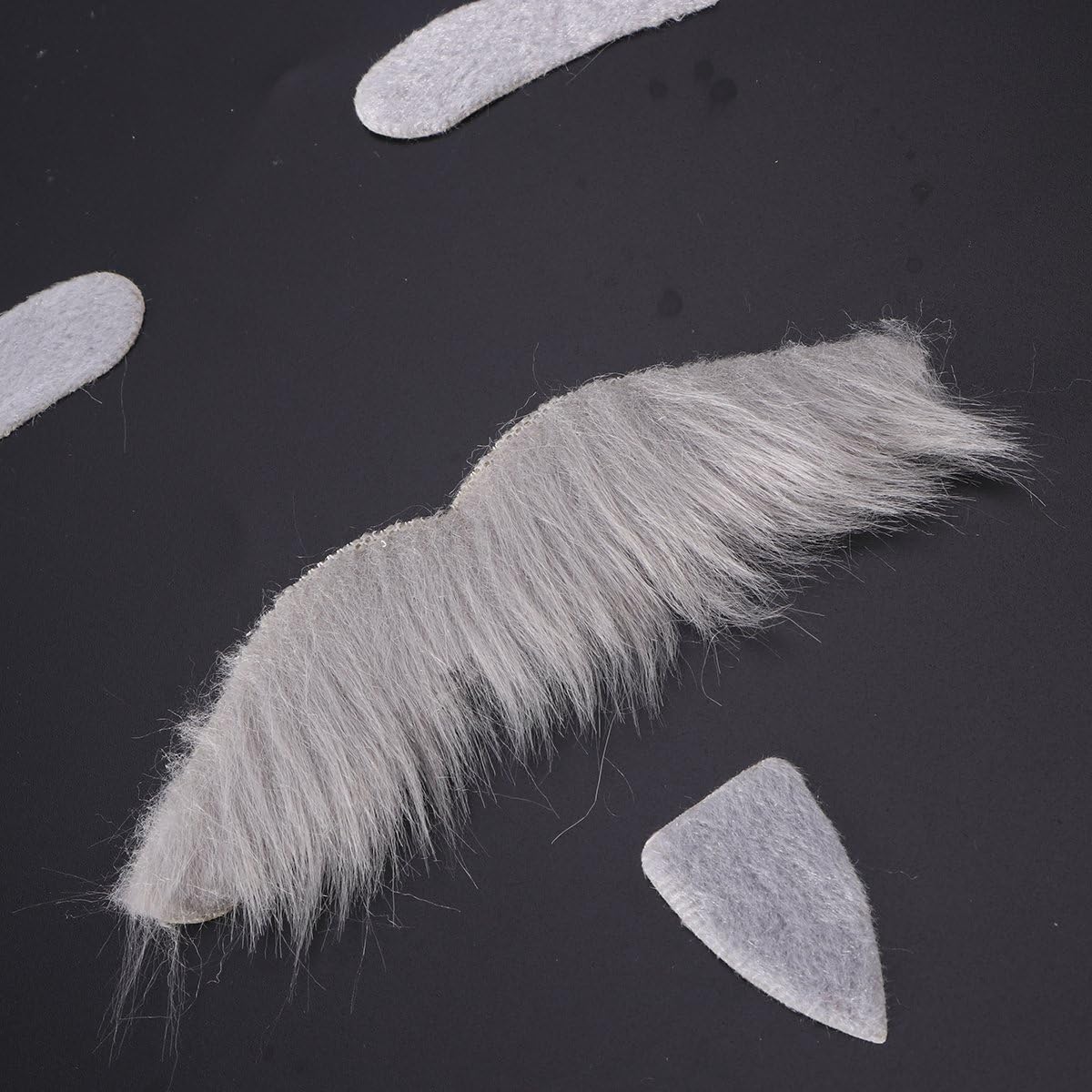 BESTOYARD Three-Piece Novelty Halloween Costumes Self Adhesive Fake Eyebrows Beard Moustache Goatee Kit Facial Hair Cosplay Props Disguise Decoration for Masquerade Costume Party (Grey) : Clothing, Shoes & Jewelry
