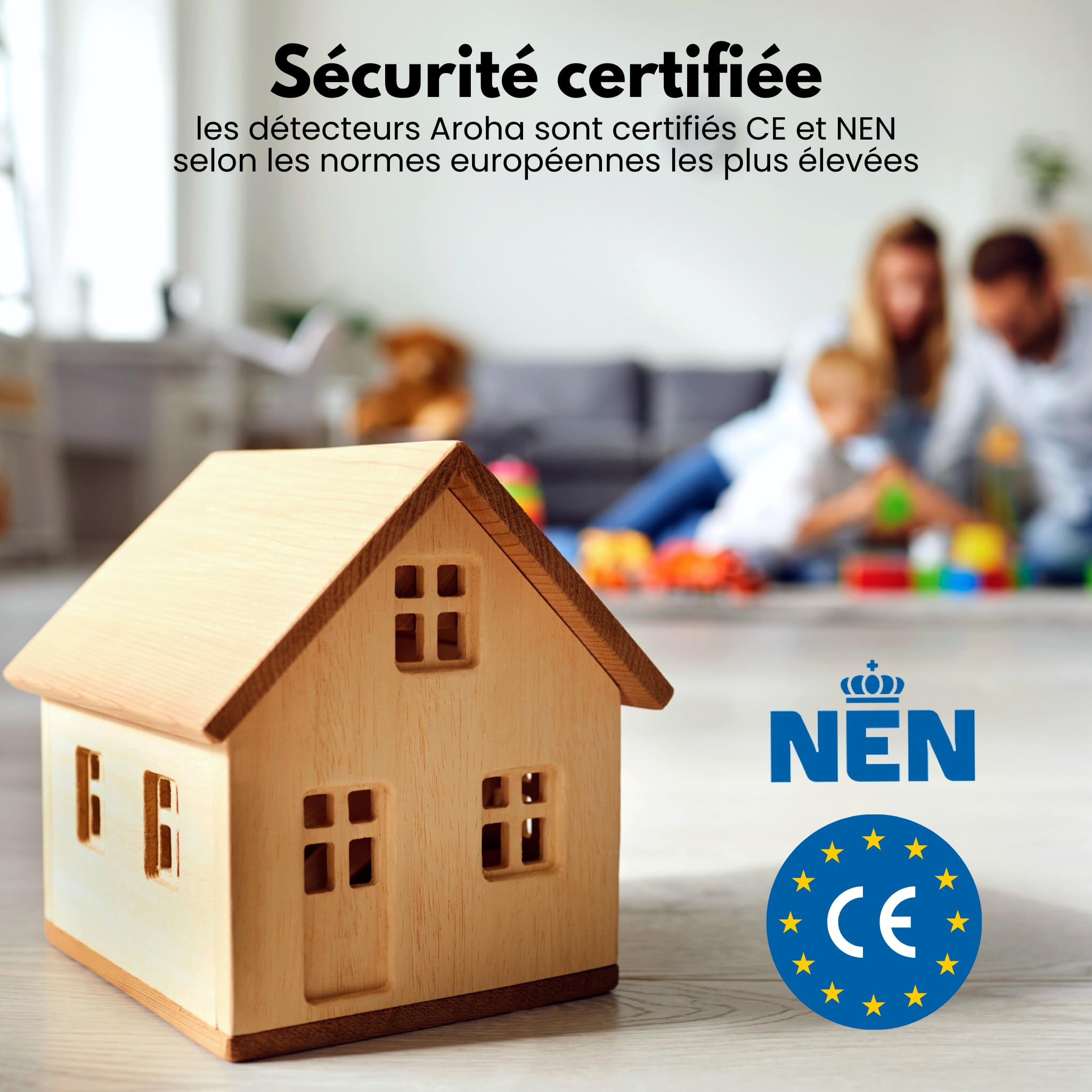 Aroha Smart Connect & Link Détecteur de Fumée Interconnecté WiFi - Batterie de 10 Ans - Alarme Incendie Connecté avec Smart Life & Tuya - 5 pièces