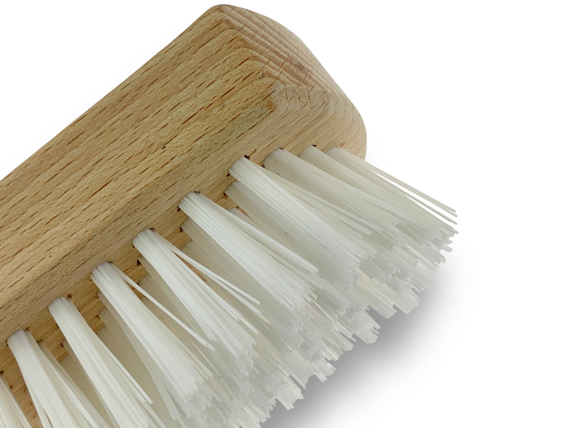 Balai Brosse Lave-Pont Nylon Blanc Haute qualité | Manche Bois 1,25 m | Monture Bois | pour Laver récurer ponts terrasses carrelages sols Tapis | Gamme KAROP'S | Kibros VC126110M