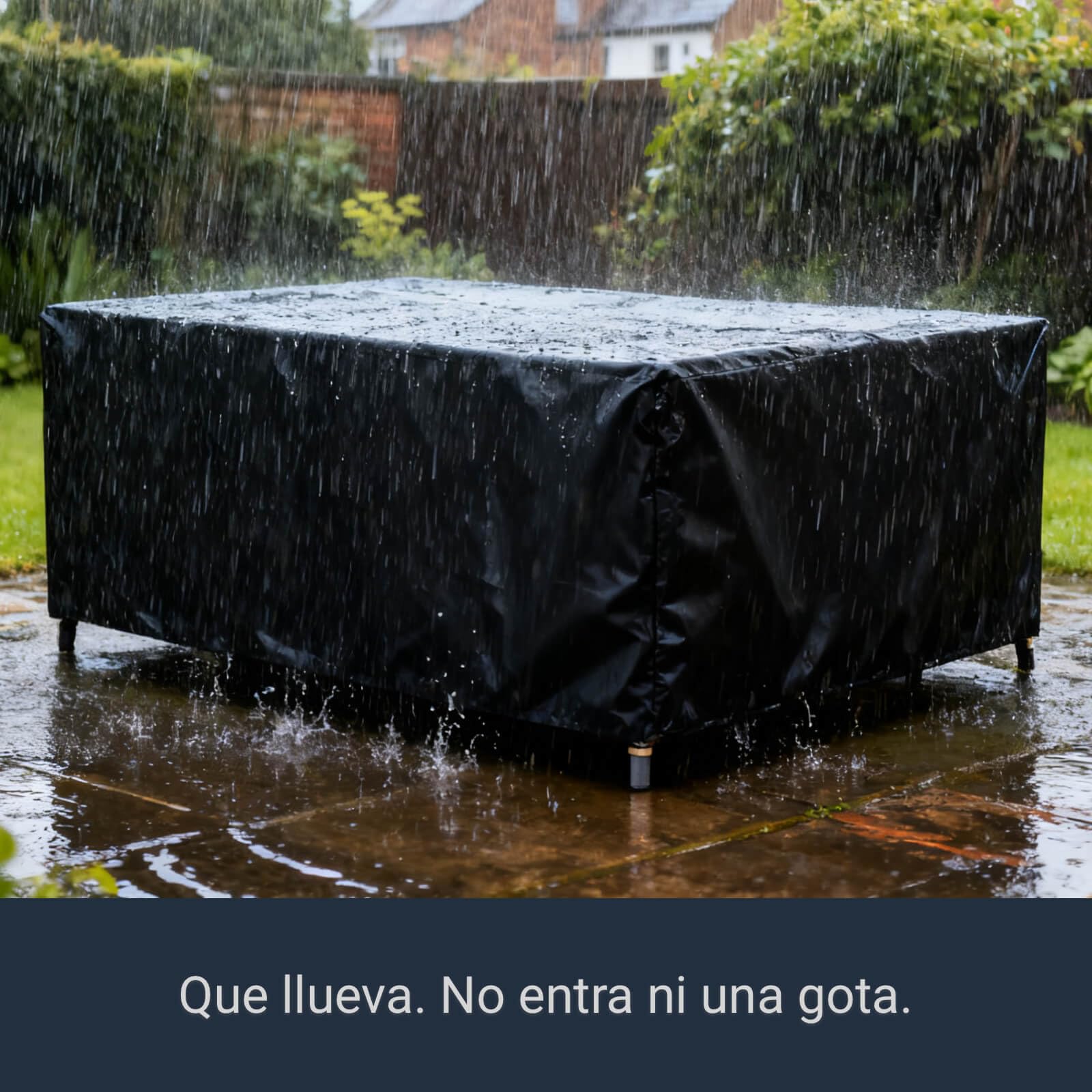 AWNIC Funda para Mesa Exterior Impermeable, Resistente a los Rayos UV y a los Desgarros Funda Protectora Muebles Jardin 420D Oxford Funda Mesa Jardin 150x120x71cm