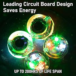 Dr.Fish 10 Pack LED Fishing Lures Deep Drop Lights Glow in Dark Fishing Beads Stopper Underwater Flasher Lights Bass Halibut Walleye Lures Attractant