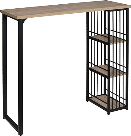 WOLTU 1 Bartafel met 2 Krukken,1 Bistrotafel 2 stolen gemaakt van Spaanplaten en staal,Zwart BT27sz BH130sz-2