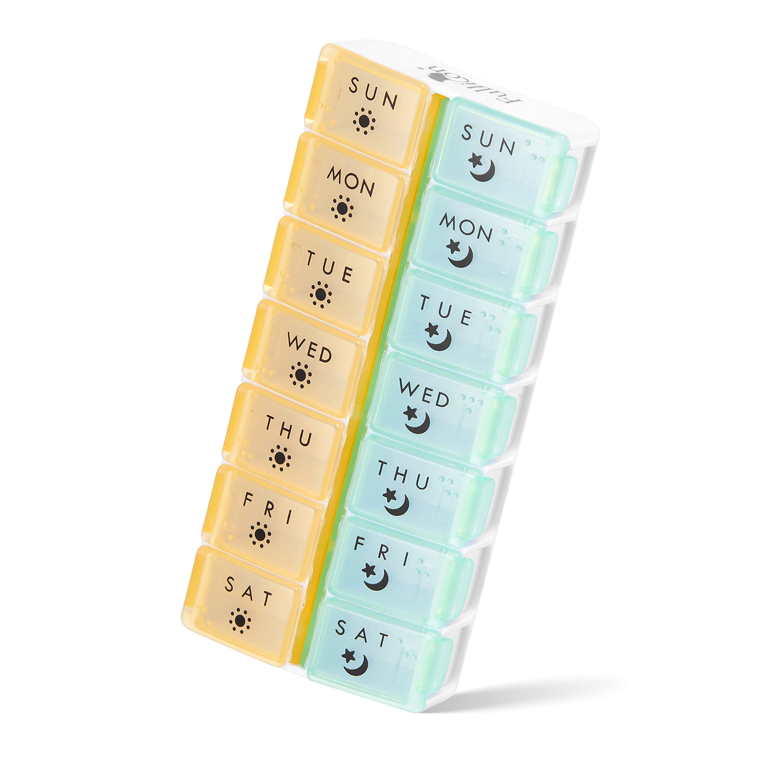 Fullicon 薬ケース 1週間 1日2回 ピルケース 携帯用 縦式 ミニサイ…