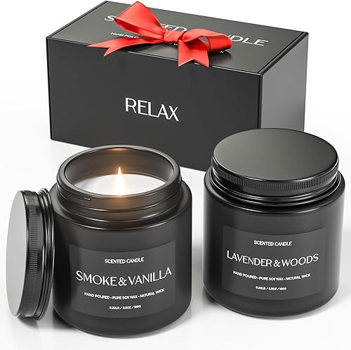 Velas perfumadas Waxcanpy para hombres, velas de soja para perfumar el hogar, regalos de velas para hombres, set de regalo de 2 velas de