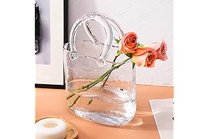 Fixwal Glass Purse Vase for Flowers