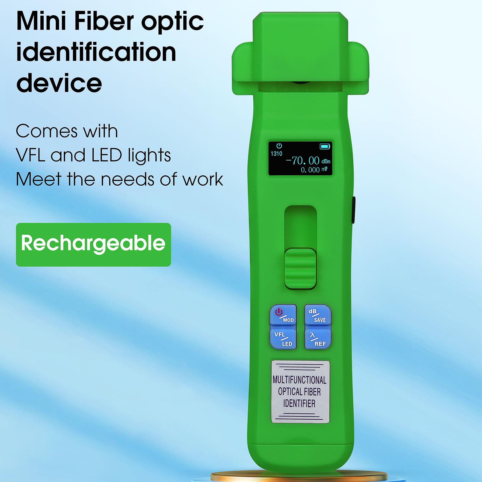 Mini Charging Fiber Optic identifier A-C607 with VFL10-30KM Optical Power Meter (-70~+10dBm) Single-Mode Multi-Mode Universal Optical Fiber Traffic Live identifier