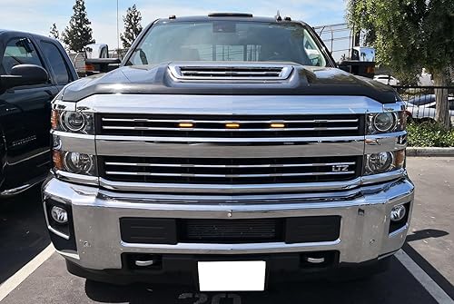 Miniatura 5 de iJDMTOY Kit de luces LED ámbar de lente ahumada compatible con Chevy Silverado 2500 3500 de 15 en adelante, juego central de 3 lámparas de marcador