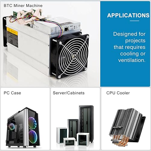 Miniatura 2 de GDSTIME Ventilador PWM 1238 4.724 in 12V PWM, 4.724 in x 1.496 in 213CFM DC Ventilador de enfriamiento sin escobillas