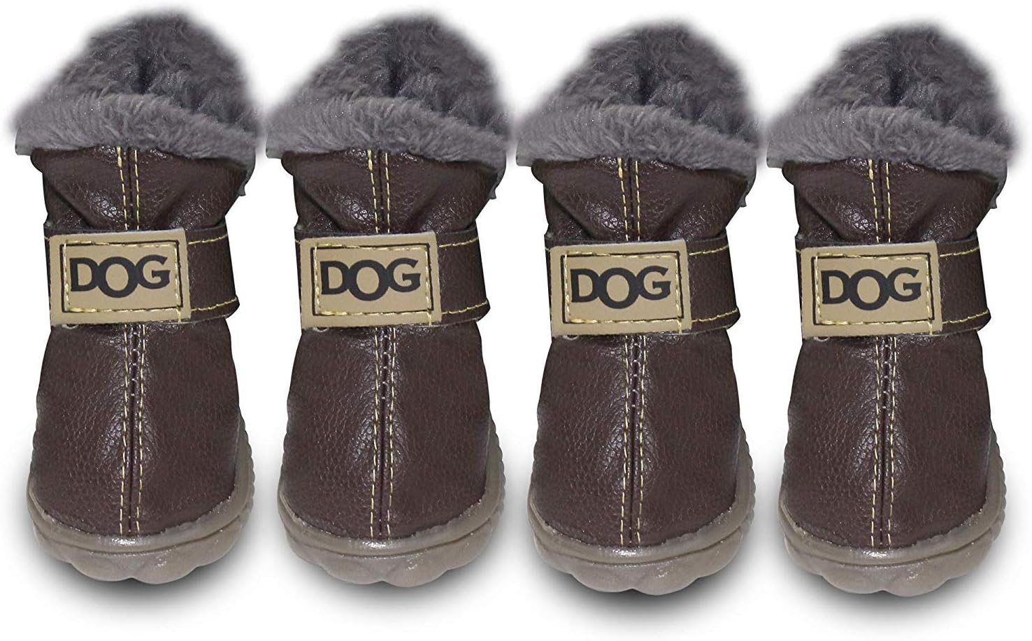 BESUNTEK Dog Boots Waterproof Shoes Pet Shoes Winter Warm Skid Proof Sneakers Anti-Slip Sole Paw Protectors Small Puppy Shoes 4PCS…