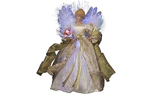 Kurt S. Adler CUL Fiber Optic LED Lighted Angel Tree Topper