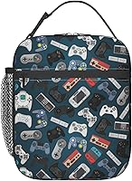 Vista 18 de Bolsa de almuerzo con joystick de juego verde, bolsa de almuerzo aislada, contenedor de comida para escuela, trabajo, picnic, viajes