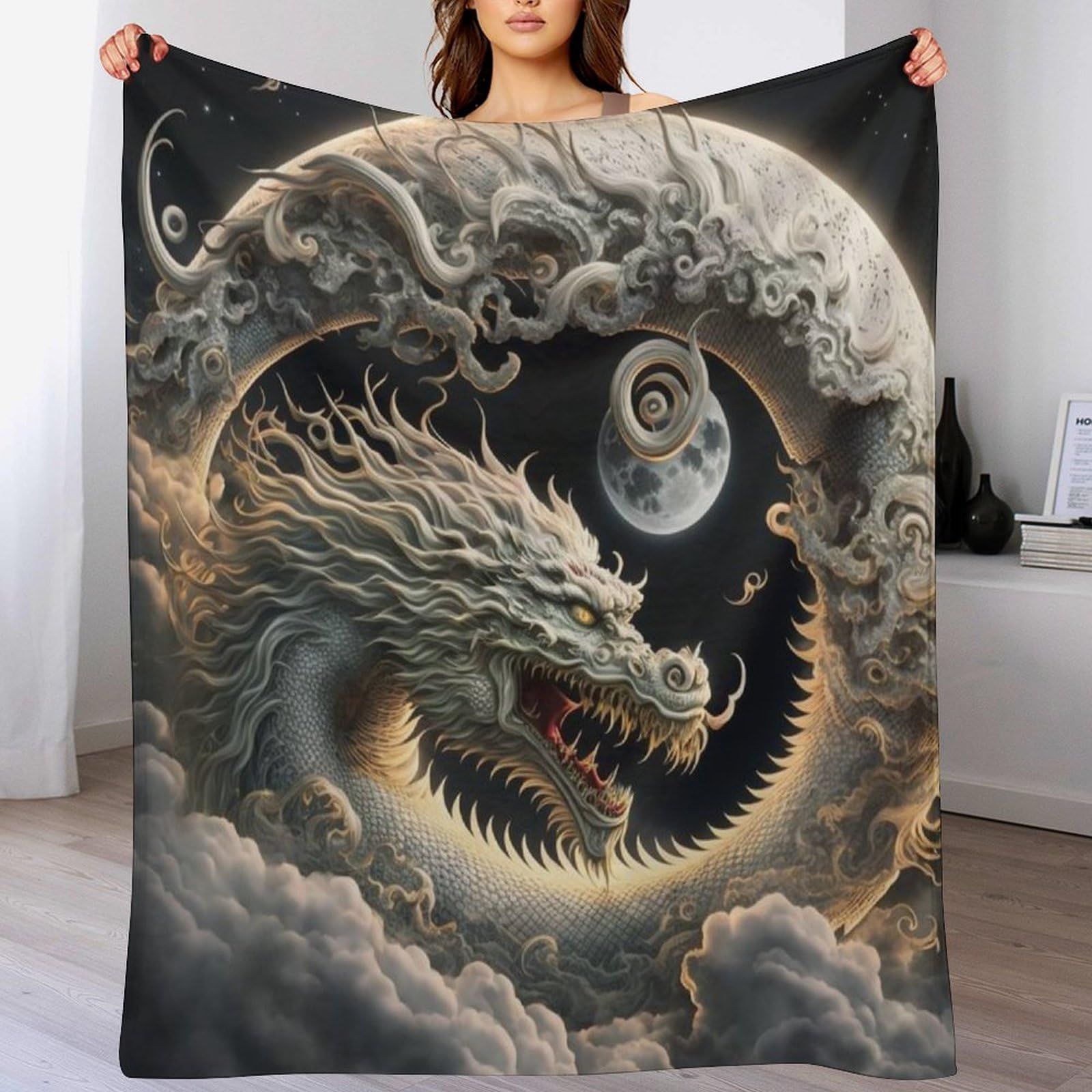 Couverture lit en flanelle douce Brave Dragon 130x150 de qualité