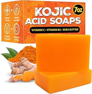 Jabón de ácido kójico con cúrcuma (paquete de...