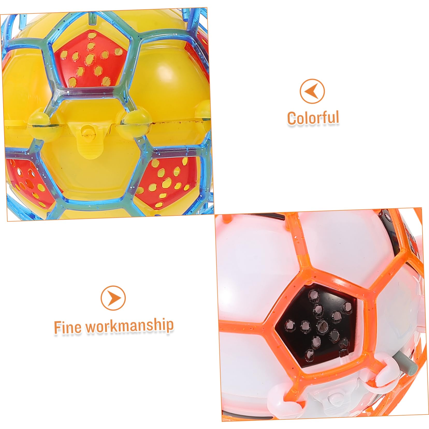 Vaguelly 2pcs Luminous Jumping Ball Musical Bouncy Football for No Battery Required for Parties Creative Present Random Color