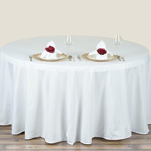 Miniatura 2 de TABLECLOTHSFACTORY - Mantel redondo de poliéster de 70 pulgadas, resistente a las manchas y a las arrugas, lavable, para bodas, fiestas, banquetes y