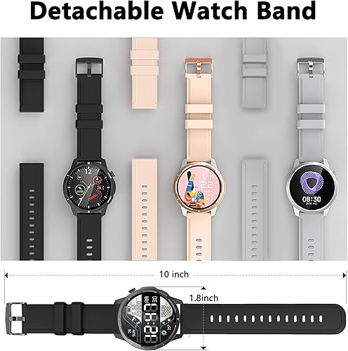 Miniatura 9 de Wwzzey Reloj inteligente para hombres y mujeres (contestar llamadas), IP68 resistente al agua con podómetro, notificación de mensajes, reproductor