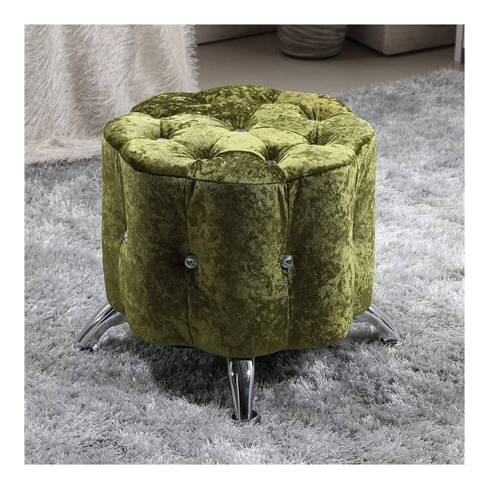 Tabouret de rangement en tissu et fer forgé pour salon
