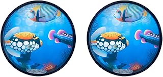 LOLPALONE 2 uds. 10 pulgadas Wave Drum Ocean Type Orff Instrumento una Percusión Big Wave Sound Drum Music Color + Blue
