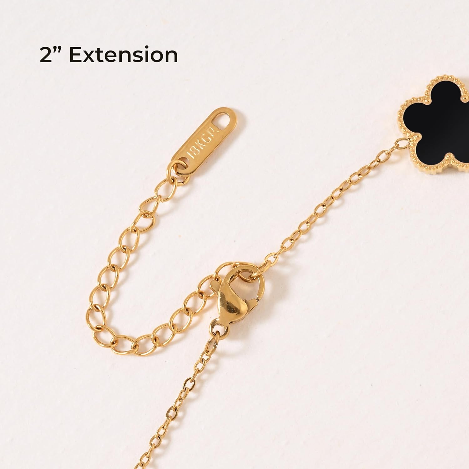 Billet-doux 18k Gold Plated 10-Motif Clovers Necklace for Women, Perfect Valentine's Day Gifts for Her, Exquisite 5-leaf Flower Motif Clovers with Classic Beaded Edge on a Link Chain, Jewelry Gift - Image 4