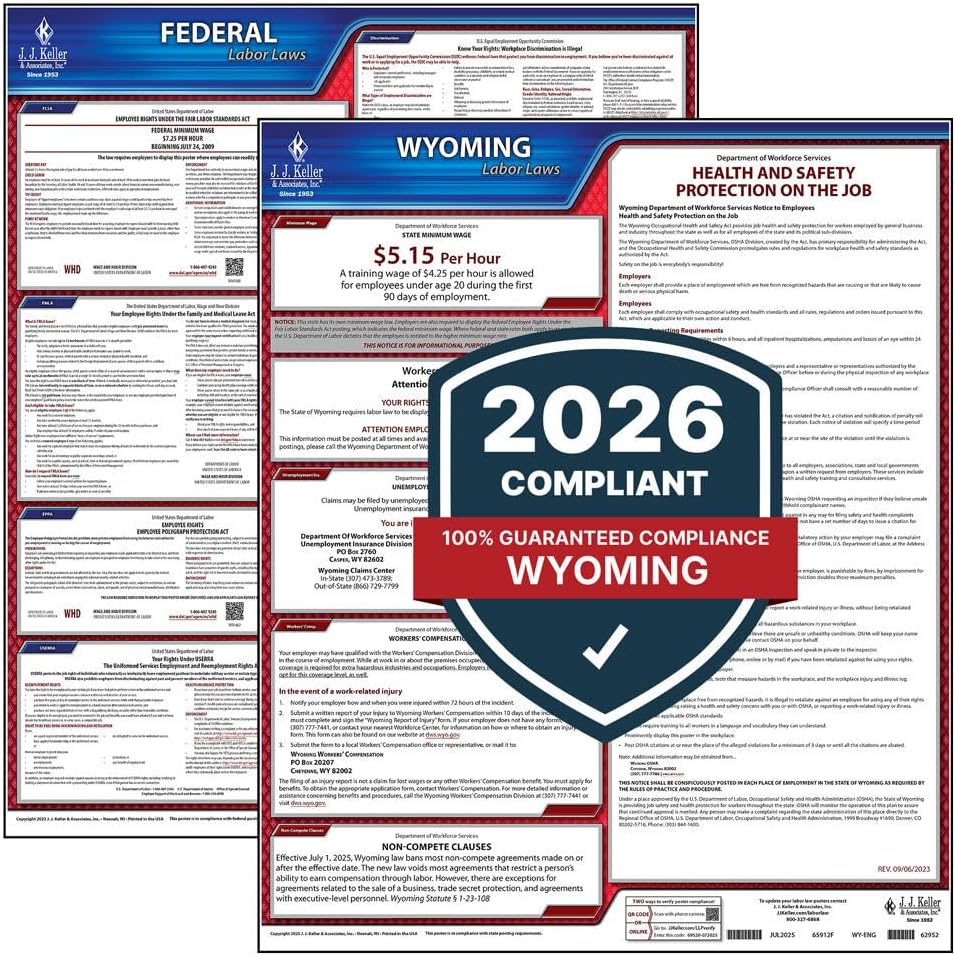 2026 Wyoming and Federal Labor Law Poster Set (English, WY State ...