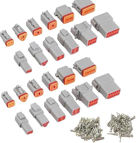 Miniatura 11 de Deutsch DT - Kit de conector de 2 pines, enchufe macho hembra impermeable, desconexión rápida, calibre de contactos estampados, cable 14-20 AWG para