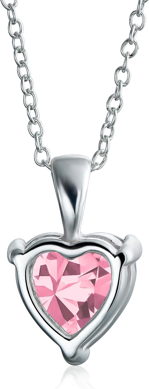 Bling Jewelry Timeless Elegance: Red Pink Clear 5CT Heart-Shaped Bridal Solitaire Pendant Necklace - .925 Sterling Silver, AAA CZ Cubic Zirconia, for Women Teen