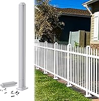 Vista 1 de E&K Poste de valla de piquete de vinilo blanco de 30 pulgadas de alto