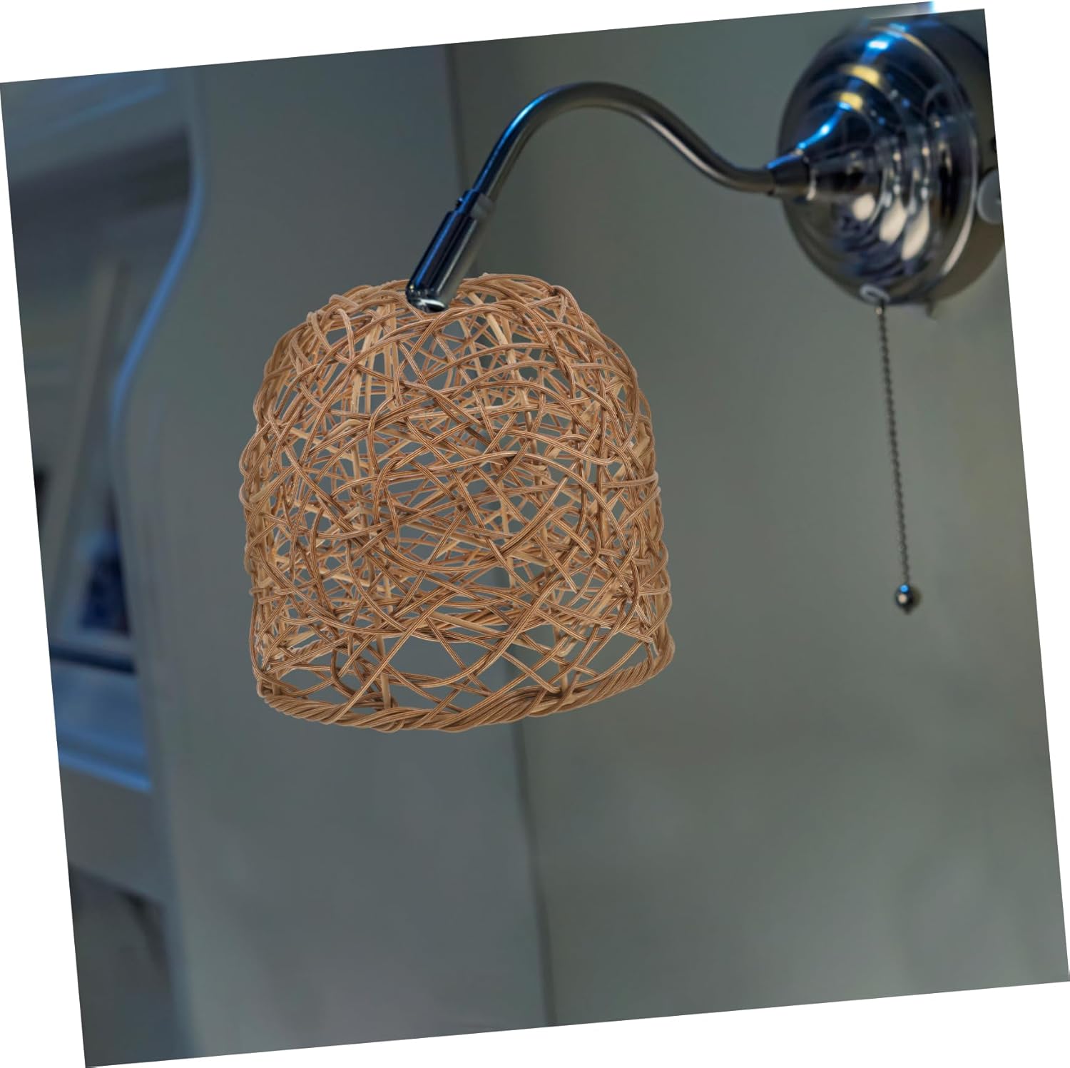 DOITOOL 391a Modern Rattan Woven Lampshade Replacement for Light Bulb Shade Hanging Pendant for Home