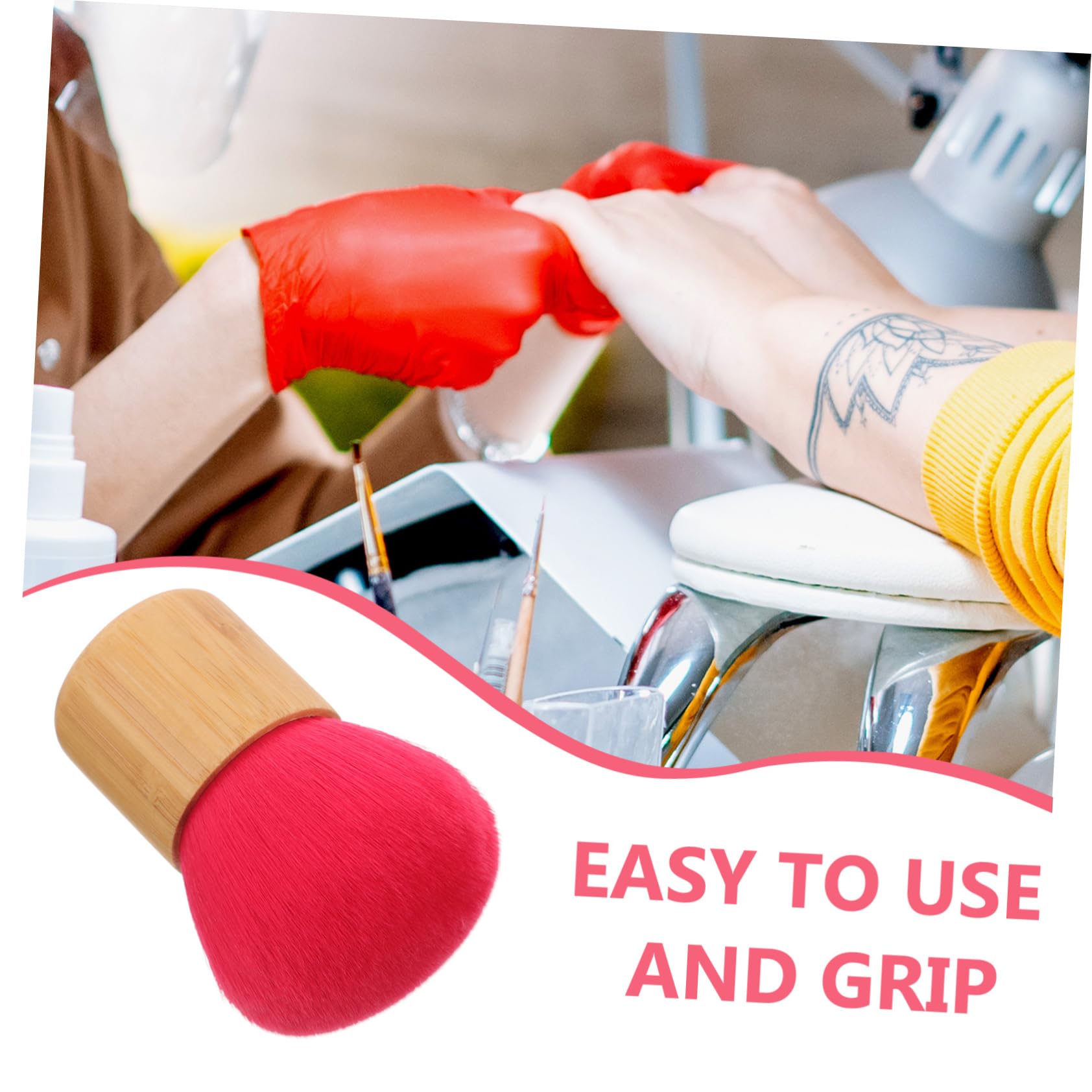 NULYLU Blush Makeup Brush Single Round Blush Brush for Face Setting Powder Brush Travel Makeup Brush Bulk Makeup Red Faux Fiber Gentle on Skin