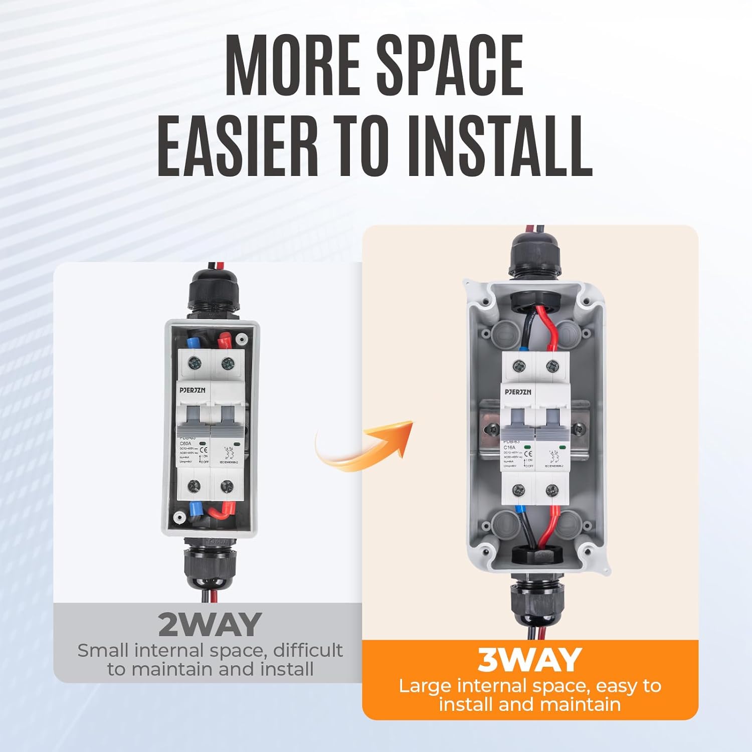 Solar Panel Disconnect Switch 400V DC/AC 10A PV Disconnect Switch Outdoor IP65 More Space Quick Installation for Solar PV Array Homes Battery (400V 10 Amp)