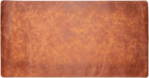 Vista 7 de Venito Tapete de escritorio de cuero prémium (36 x 19 pulgadas), tapete grande para mouse para accesorios de oficina en casa (marrón antiguo)