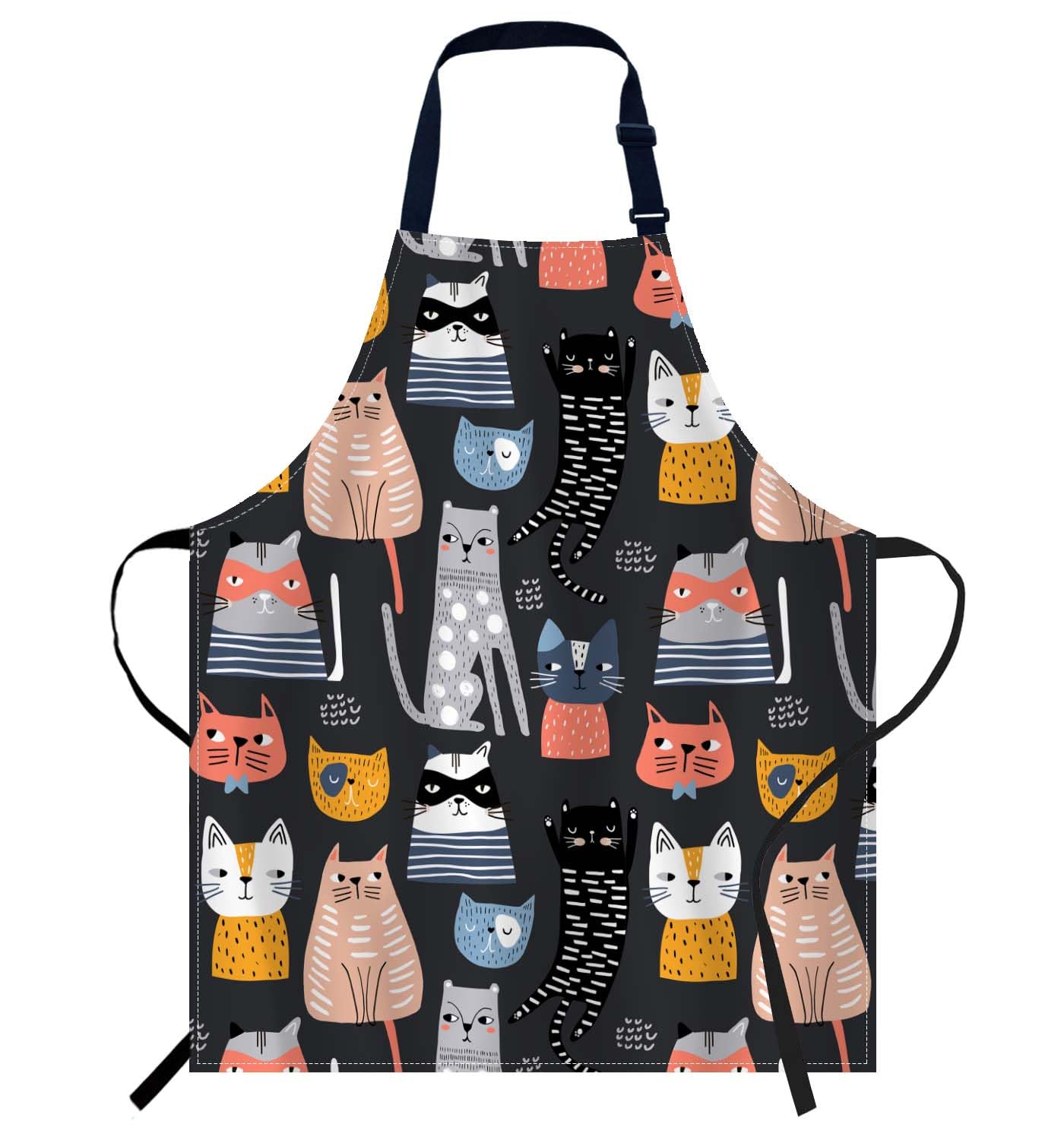 Smooffly Cute Kittens Apron Unisex Adjustable Bib Apron, Cooking Kitchen Chef Apron