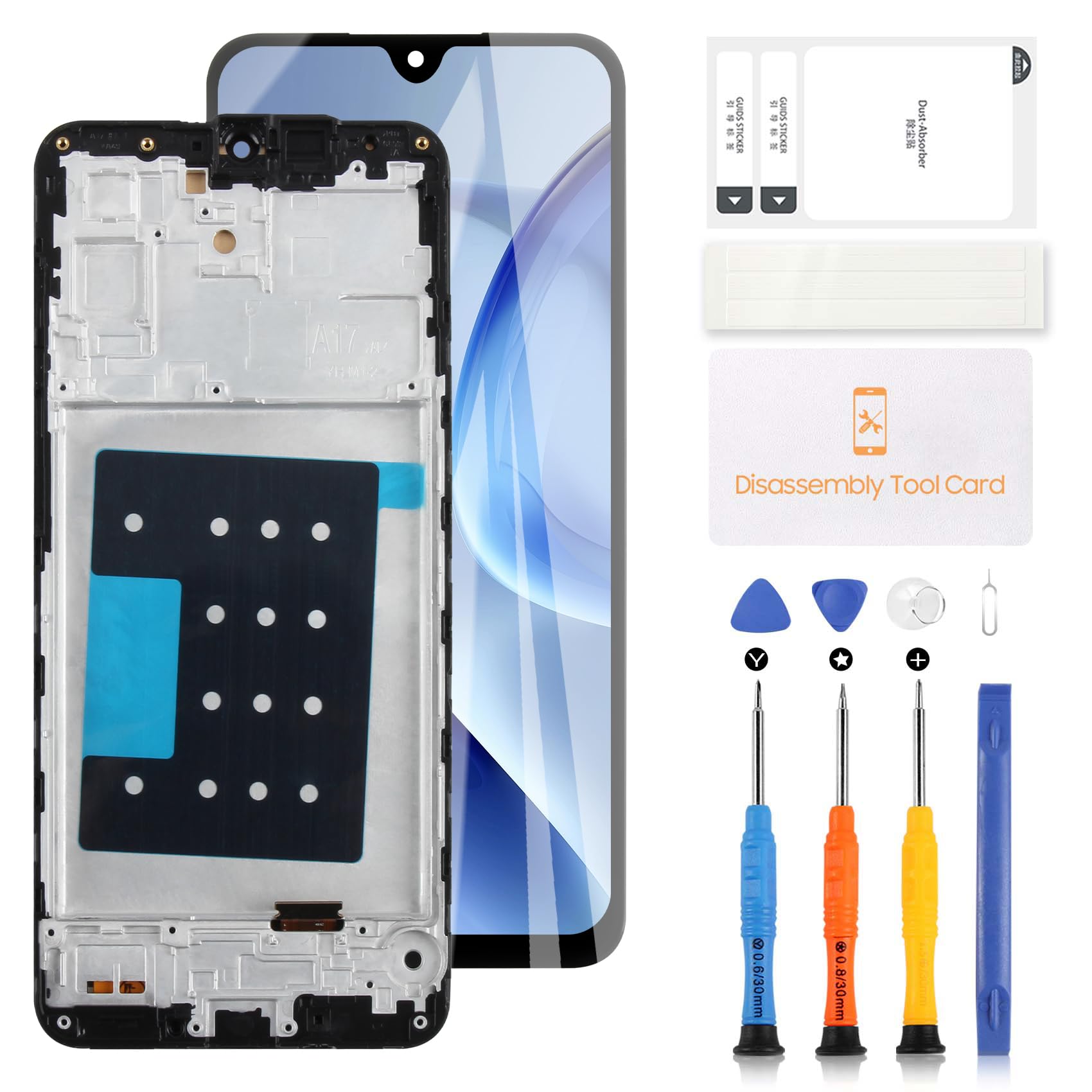 LADYSON Schermo LCD TFT per Samsung A17 5G/A17 4G Display LCD per Samsung Galaxy A17 SM-A175F SM-A176B SM-A176B/DS 6.7 Pollici Schermo di Ricambio Digitalizzatore Touch Assembly con Strumenti, Nero