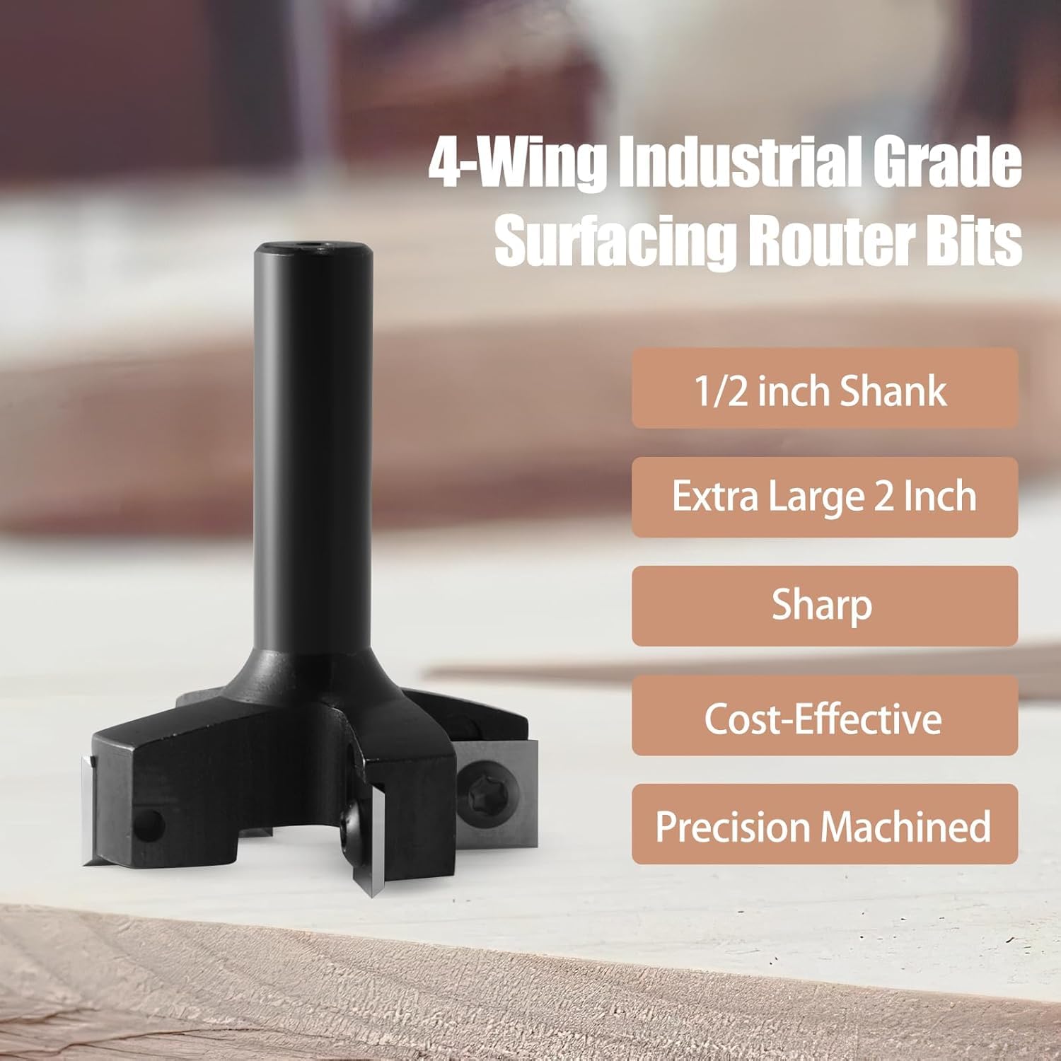 Spoilboard Surfacing Bit, 4 Flute CNC Router Bit with 40mm (1.57") Cutting Diameter - Image 3