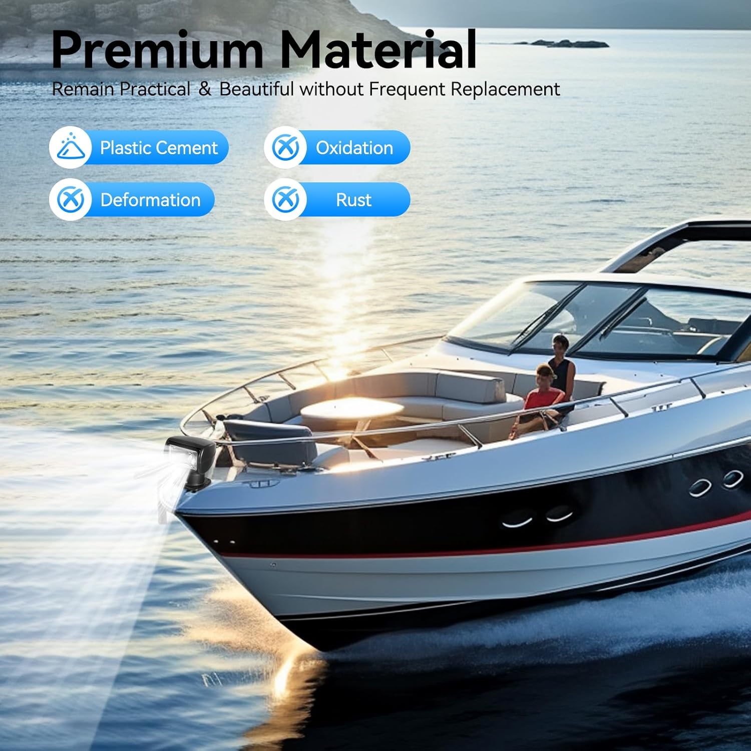 Boat Search Light, 100W 12VBoat Remote Control Spotlight, Boat Spotlight, Marine 360° Rotate Halogen Searchlight Spotlight Searchlight