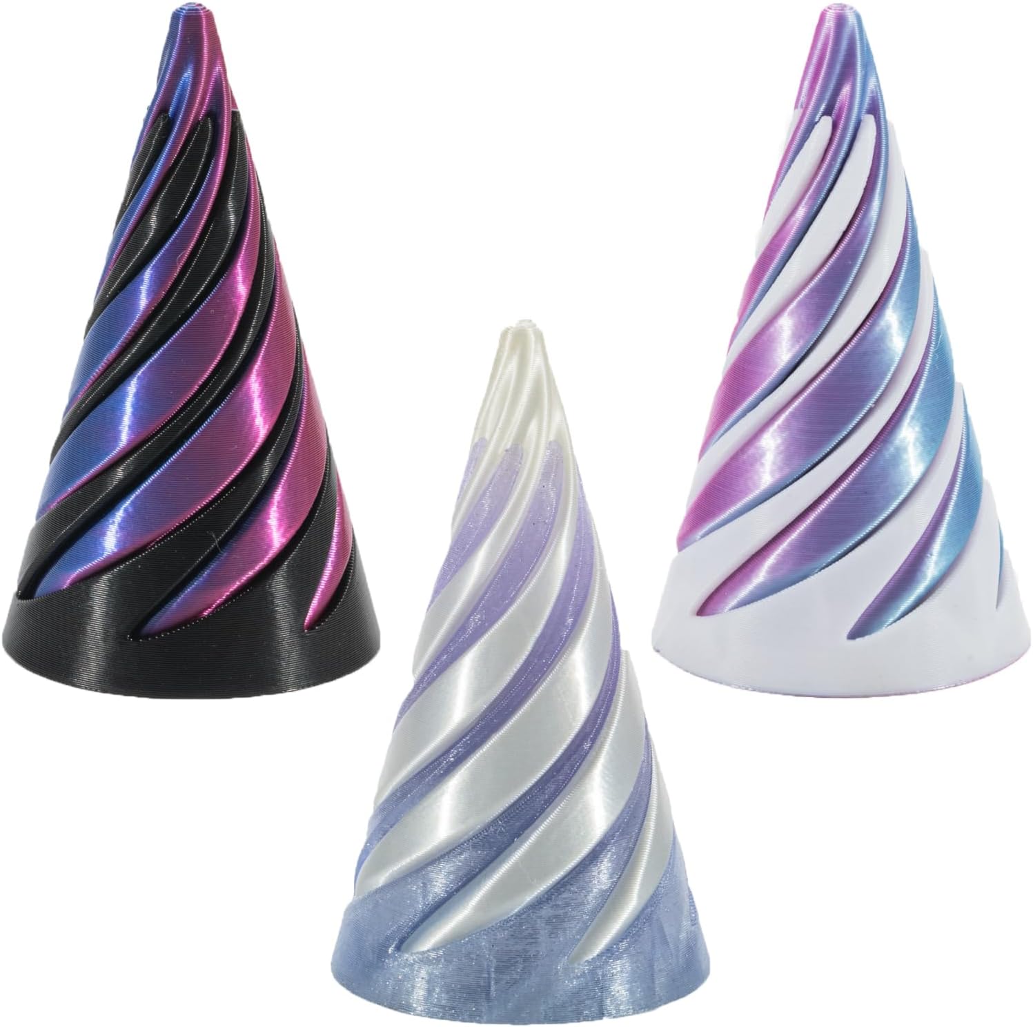 3 Pieces Impossible Cone, Spiral Cone Fidget Toy, 3d Printed Fidget Toy, Steampunk Whirling Wonder Fidget, Fun Toys Anxiety Stress Relief Toy For Home Office Desk Decor Souvenir Gift