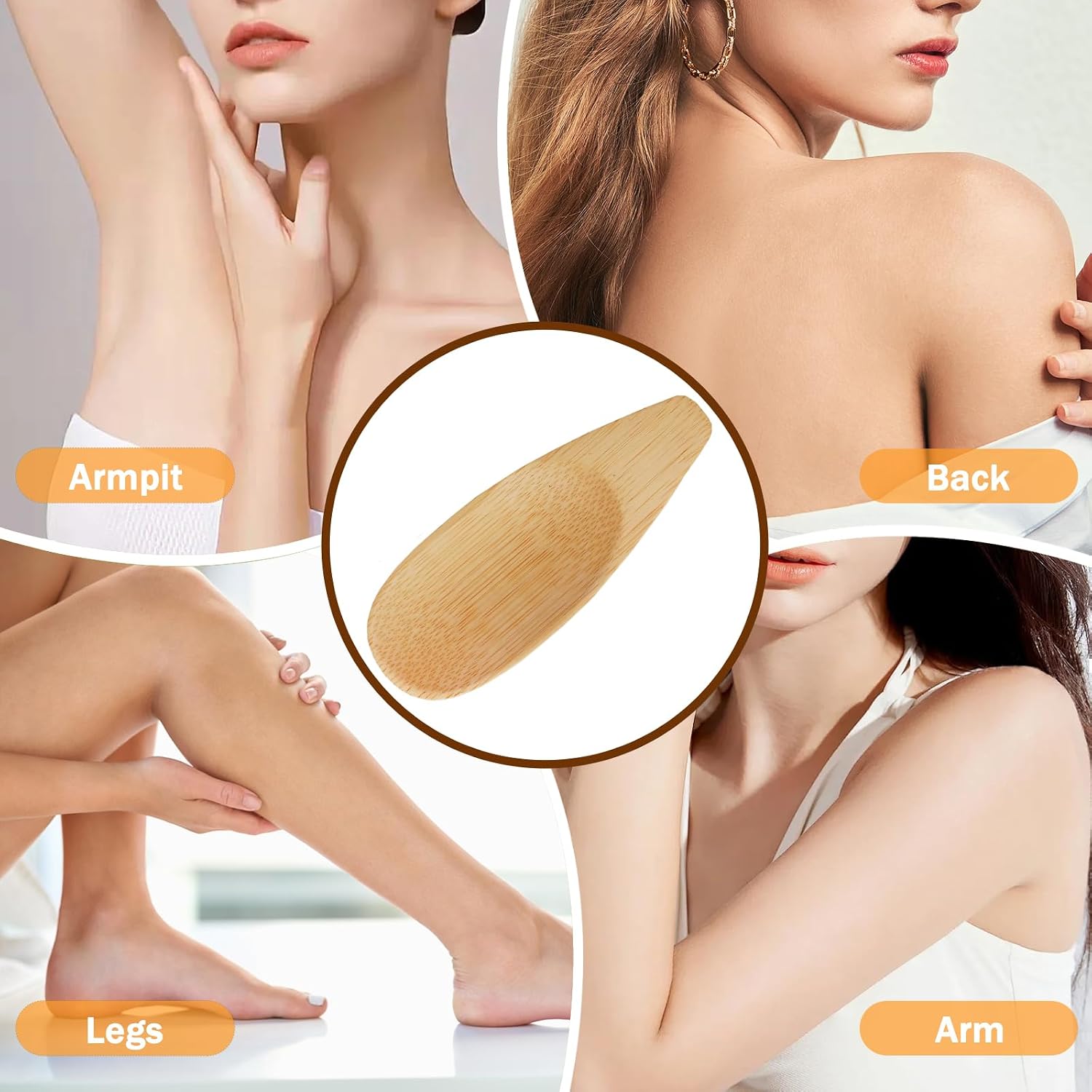 4PCS Bamboo Deodorant Applicator Ointment Applicator,Multi-Functional Cream Applicator for Deodorant Cream, Facial Mud, Cosmetic Mask & Facial Clay