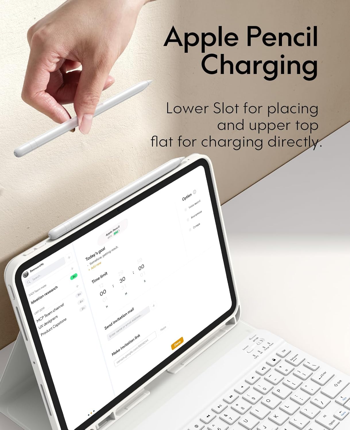 CHESONA for iPad Pro 11 Inch (M4 2024/M5 2025) Case with Keyboard, Magnetic Detachable Keyboard, Precise Cutouts Case with Pencil Holder, Rechargeable Wireless Folio Keyboard Case for iPad Pro M4 11''