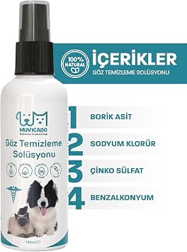Muvicado Kedi Köpek Göz Solüsyonu Ağız Kulak Göz Temizleme Suyu Sprey