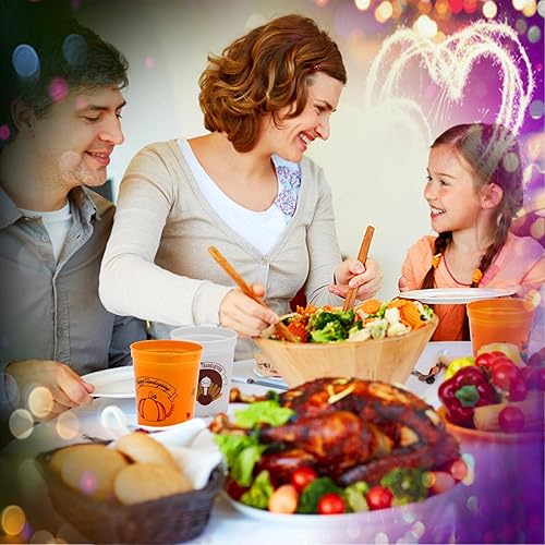 Miniatura 5 de Paquete de 20 vasos de plástico para estadio de 16 onzas, perfectos para la cena de Acción de Gracias, fiesta de Acción de Gracias, fiesta de amigos