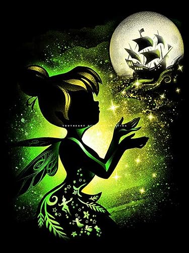 Youtheart Pintura con diamantes, arte de diamantes 5D, kits de bordado de punto de cruz de taladro completo, decoración de pared de bricolaje